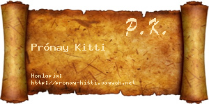 Prónay Kitti névjegykártya